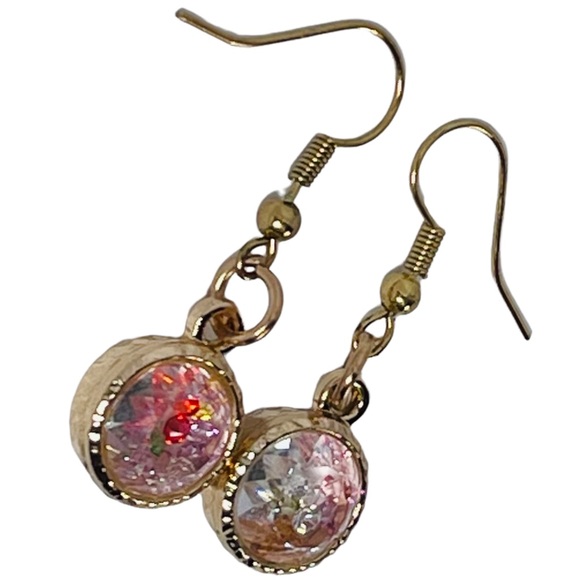 Mini round shaker rhinestone charm earrings NEW - Picture 6 of 13